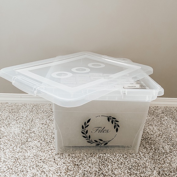 The File Bin | Home Organization | Office | Keepsake Bin | Custom Tote - Picture 3 of 7